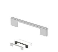 Gedotec Tirador de mueble de metal macizo mate plateado con BA 320 mm | Tiradores para armarios de cocina con material de fijación | PALERMO | Tiradores de mueble