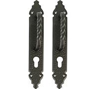 Gedotec Tirador de puerta de metal macizo | Tiradores para puertas plegables | Longitud: 110 mm | Rinner | Tiradores para muebles de color negro mate - Diseño Clásico | 1 Pieza