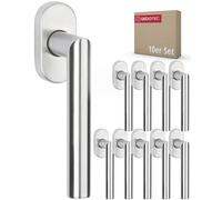 Gedotec Tirador de ventana | 10 unidades | acero inoxidable | oliva para ventana 4 compartimentos | oliva giratoria sin cilindro | Herrajes de diseño para ventanas y puertas de patio y puertas de