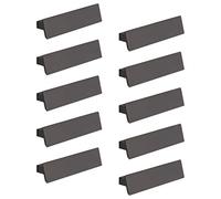 Gedotec Tirador para muebles antiguo, antracita - Cancún | Distancia entre agujeros: 64 mm | Tirador de cajón de aluminio vintage | 10 unidades - Tirador de puerta de armario cuadrado para tornillos
