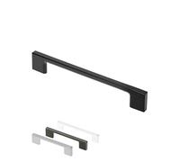 Gedotec Tirador para muebles de metal completo negro mate con BA 128 mm | Tiradores para armarios de cocina incl. material de fijación | PALERMO | Tiradores para muebles | Tiradores para armarios