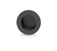 Gedotec Tirador para puerta corredera, avellanado, color negro, 1 pieza de manija para puerta corredera, color negro mate, mango redondo, diámetro de 60 mm, herraje para puerta corredera para empotrar