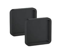 Gedotec Tirador para puerta corredera con concha adhesiva | NINA | 1 pieza de concha adhesiva para puerta de vidrio - Negro mate | Asa de mueble angular 58x58 mm | Herraje para puerta corredera, asa