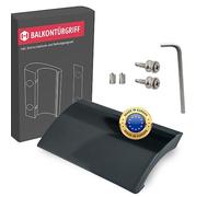 Gedotec Tirador para puerta de balcón exterior de aluminio I Tirador estable para puerta de balcón con tornillos, tirador exterior para puerta de balcón en color gris, tirador…