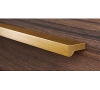 Gedotec Tiradores de mueble de aluminio | 1 pieza Tiradores de puerta para armarios - latón cepillado con material de fijación | ANGLE 0077 | LA: 192 mm