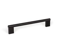 Gedotec Tiradores para muebles de aluminio, 1 pieza de tiradores de puerta, color negro cepillado, incluye material de fijación, GRAF BIG 0486, LA: 192 mm, tiradores para armarios de cocina y muebles