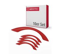 Gedotec Tiradores para muebles de dormitorio | Distancia entre agujeros 96 mm | Color Rojo | 10 piezas | Tiradores para cajones de plástico | COLOR | Tiradores para puertas de colores | Tiradores para
