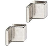 Gedotec Tiradores para puertas de cristal - Tirador para sujeción - Espesor del cristal 4-6 mm - Zinc fundido a presión niquelado - Tirador para puertas de armario y