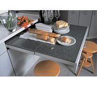 Gedotec Topaflex Herraje de Mesa Extensible en Voladizo con Extensión Frontal Abatible Longitud 810 mm Extraíble para Cajones de Madera 1 Juego Guías Extensibles para Cajones