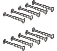 Gedotec Tornillo para muebles Funda en V Conexión M6 Acero niquelado | Espesor de madera 56-65 mm | Conector de armario, ranura cruzada PZ2 y hoja plana | 10 piezas