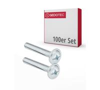 Gedotec Tornillos para muebles M4 acero galvanizado - H10644 | 100 piezas - Tornillos para tiradores de muebles | Conectores para muebles - M4 x 45 mm