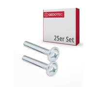 Gedotec Tornillos para muebles M4 de acero galvanizado - H10644 | 25 unidades - Tornillos de mango para tiradores de muebles | Conector de muebles - M4 x 30 mm | Tornillos roscados