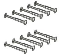 Gedotec Tornillos para muebles M6 | 10 piezas - tornillos de casquillo | conector de acero niquelado | espesor de madera 32-42 mm