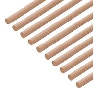 GEDOTEC Varilla redonda bastones BEECH hechos a mano | Longitud de barras redondas 1000 mm | palos madera estables | troncos manualidades y jardín - 10 piezas (12x1000mm)