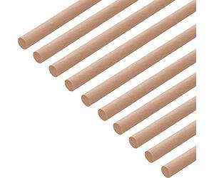 GEDOTEC Varilla redonda bastones BEECH hechos a mano | Longitud de barras redondas 1000 mm | palos madera estables | troncos manualidades y jardín - 10 piezas (12x1000mm)