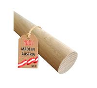 Gedotec Varilla redonda de roble lisa, 1000 mm, diámetro de 20 mm, 10 barras de tacos, varillas redondas de madera para manualidades, fabricadas en Austria, aprox. 8% de humedad residual, madera para