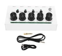 Gedourain Amplificador de Auriculares Estéreo Potente Mezclador de Estudio de 4 Canales para Músicos Alimentado por USB con Conectores Chapados en Oro