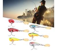 Gedourain Anzuelos de Pesca acuminados de Acero Inoxidable, sin deformación Metal Mini VIB Fish señuelos 6pcs Vivid Fake Fishing Bait 13g Forma de pez señuelo para Pescar
