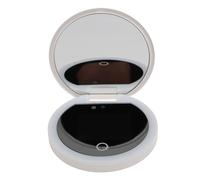 Gedourain Espejo de Maquillaje LED UV Portátil con Aumento 2X para Viajes, Espejo de Tocador UV Recargable Plegable para Exteriores