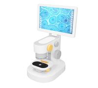 Gedourain Microscopio Biológico Digital Smart HD Pantalla de 9" 1080P para Laboratorio, Lupa de Monedas, Microscopio Biológico para Experimentos de Laboratorio