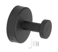 Gedourain Perchero Individual Negro, Gancho Individual Montado en la Pared de Acero Inoxidable 304 con Base Redonda, Resistencia Resistente para Baño, Cocina, Dormitorio