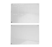 Gedourain Planificador Semanal Acrílico Calendario de Refrigerador Transparente para Planificación de la Vida y Organización Diaria, 6 Marcadores Pizarra Semanal de Borrado en Seco para Cocina u