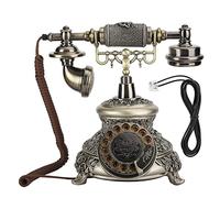 Gedourain Teléfono con Dial Giratorio Vintage de Resina MS-5700D, Teléfono Fijo Retro Clásico sin Necesidad de Batería, para Decoración de Hotel, Cafetería, Oficina en Casa