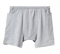 GEDRACKPMYN Pantalones Cortos para el Cuidado de la incontinencia, Ropa Interior para catéter de fístula, Ropa Interior con Bolsa de Drenaje de orina, Pantalones para nefrostomía,M,Grey
