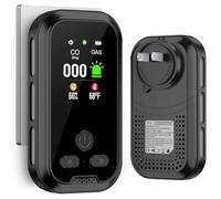 Gedsffati 4in1 Enchufe en Detector de monóxido de Carbono y Combustible Gas Natural Alarma combinación Built-in Batería de Reserva Pantalla HD [CO Gas Temperatura Sensor de Humedad] (Negro)