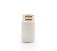 Gedy 139802 Portacepillos, Resina, Blanco, 5.6 X 12.8 X 8.5