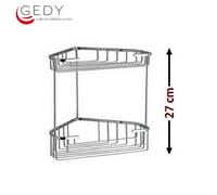GEDY 2481 ESTANTE ANGULAR DE VARILLAS PARA DUCHA EN LATON ACERO INOX