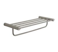 Gedy Ande Estante baño para Toallas Toallero Baño Pared Doble 60x22x12,5cm Acero Inoxidable AISI 304 Acabado Cepillado, Estante Ducha con Tornillos Incluidos