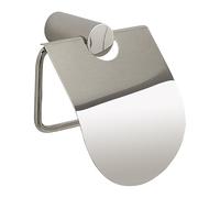 Gedy Ande Portarrollos de Papel Higiénico con Tapa de Pared Acero INOX AISI 304 Cromo, Soporte WC con Cubierta Protectora, Fijación Mediante Tornillos (Instalación con Taladro), 12,6 x 6,6 x 15,4 cm