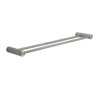 Gedy Ande Toallero baño Doble Fijo,Toallero Pared Doble Longitud 60 cm, Porta Toallas Doble de baño de Pared, Acero Inoxidable AISI 304, Acabado Cepillado, Fijación con Tornillos