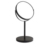 Gedy Anna Espejo de Aumento, Espejo Maquillaje; 2 Caras, 5X, Negro Mate, Metal y Cristal, 18 x 14,9 x 34,3 cm