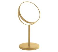 Gedy Anna Espejo de Aumento, Espejo Maquillaje; 2 Caras, 5X, Oro Mate, Metal y Cristal, 18 x 14,9 x 34,3 cm