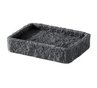 Gedy ARIES Jabonera, Resina y arena, Antracita, 12,2 x 8,6 x 2,4