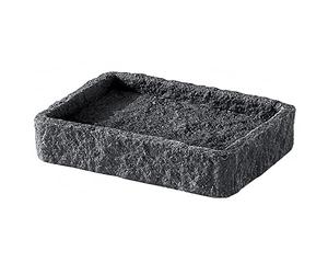 Gedy ARIES Jabonera, Resina y arena, Antracita, 12,2 x 8,6 x 2,4