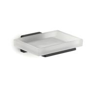 Gedy Atena Jabonera Baño Pared Acero INOX Cristal Satinado Negro Mate