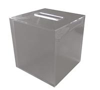 Gedy Auckland-Caja Cuadrada, Color Plateado, Hecho a Mano, dispensador de pañuelos de Resina Transparente de Calidad, tamaño 15 x 14,5 x 14,5 cm, Talla única