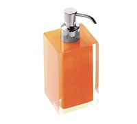 Gedy Auckland - Dispensador de jabón de baño de Resina Transparente, 16,2 x 7 x 7 cm, Capacidad de 210 ml, dispensador de jabón de baño de Resina Transparente, diseño R