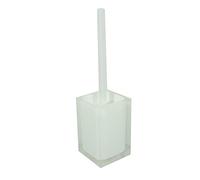 Gedy Auckland - Escobilla de Inodoro Blanca, Medidas y Peso: 37,5 x 9,8 x 9,8 cm y 0,855 kg, Fabricado en Resina Transparente, escobilla para Inodoro diseño de I+D, Hecho a Mano, 2