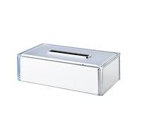 Gedy Auckland-Porta Rectangular, Color Plateado, Hecho a Mano, dispensador de pañuelos de Resina Transparente de Calidad, Dimensiones 7,5 x 25 x 13,5 cm, Talla única