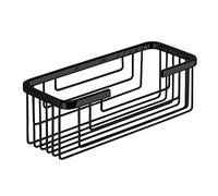 Gedy AUGUSTUS Cesta ducha, estante ducha, Acero inoxidable, Negro Mate, 25,2 x 10,2 x 8,6