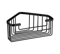 Gedy AUGUSTUS Cesta ducha, estante ducha, esquinero, Acero inoxidable, Negro Mate, 20 x 15,1 x 8