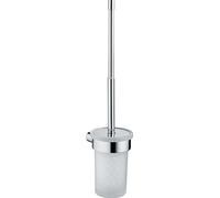 Gedy AZZORRE Escobillero baño de pared, escobilla baño de pared, Cromo, Aluminio, latón y cristal, mango telescópico, 9,8 x 11,9 x 43