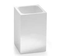 Gedy Blanco, G-Bangkok Baño, Medidas y Peso: 11 x 7,4 x 7,4 cm y 0,305 kg, Portacepillos de Dientes de Resina y Arena, diseño I+D, 2 años de garantía, único