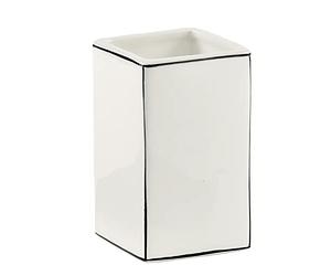 Gedy Blanco, G-Lucrezia, Baño, Portacepillos de Cerámica, 2 Años de Garantía, Diseño I+D, Medidas 11 x 7 x 7 cm, Única