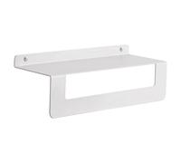Gedy Cleo Estante baño Doble función, Estante Ducha, repisa para baño, toallero baño, toallero Pared, Blanco Mate, Acero Inoxidable AISI 304, 30 x 10 x 9,5 cm, Impermeable