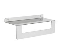 Gedy Cleo Estante baño Doble función, Estante Ducha, repisa para baño, toallero baño, toallero Pared, Cepillado, Acero Inoxidable AISI 304, 30 x 10 x 9,5 cm, Impermeable